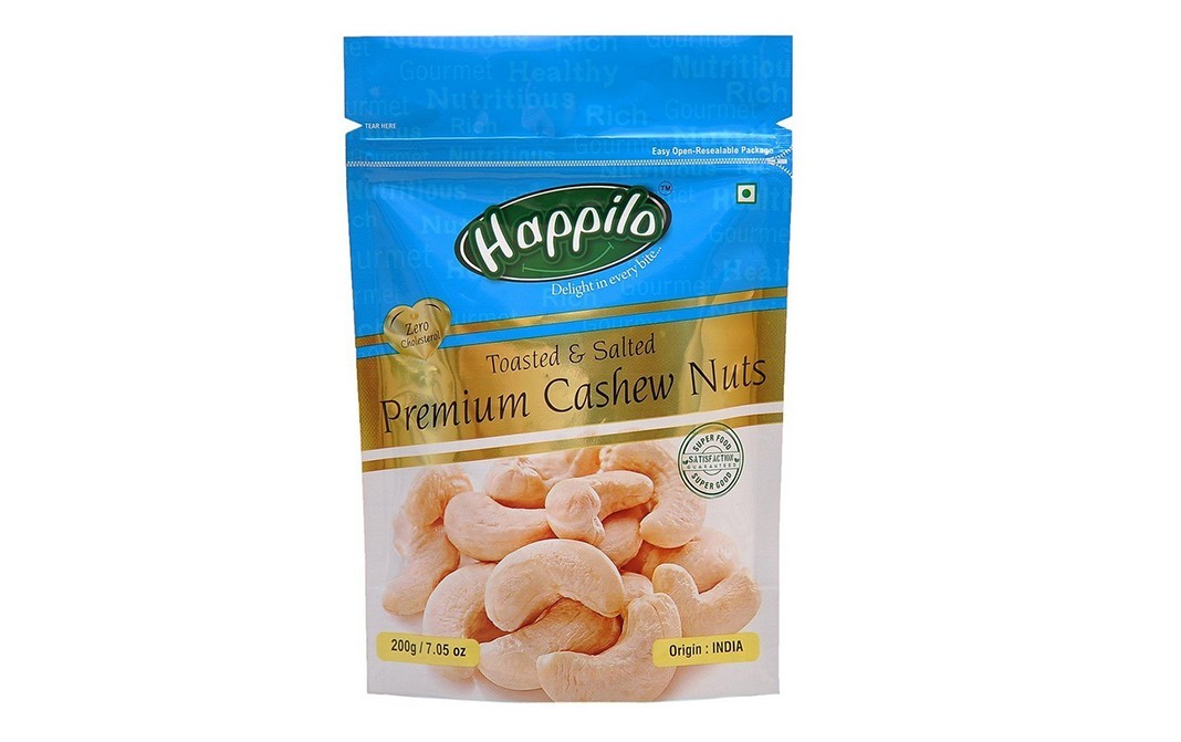 Happilo Toasted & Salted Premium Cashew Nuts   Pack  200 grams